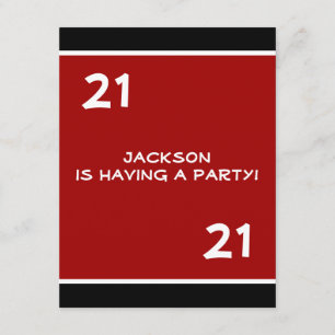 Invitation Fête d'anniversaire masculin 21e anniversaire Simp