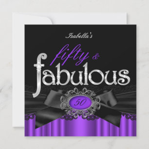 Invitation Fête d'anniversaire merveilleux 50 ans Violet et N