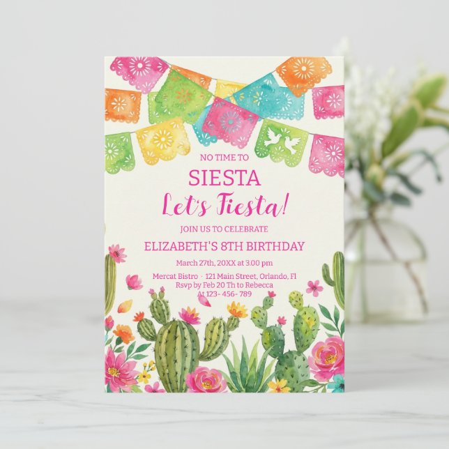 Invitation fête d'anniversaire mexicaine fiesta (Debout devant)