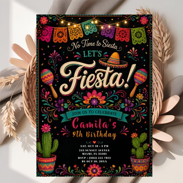 Invitation Fête d'anniversaire mexicaine Fiesta (Créateur téléchargé)