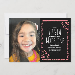 Invitation Fête d'anniversaire mexicaine Papel Picado Photo f