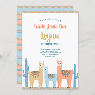 Invitation Fête d'anniversaire mignonne de garçon d'animaux