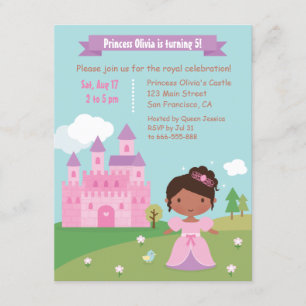 Invitation Fête d'anniversaire mignonne de princesse