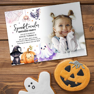 Invitation Fête d'anniversaire mignonne et effrayante avec ph