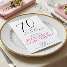Fête d'anniversaire minimale soixante-dix et fabul