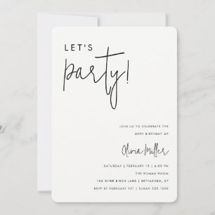 Invitation Fête d'anniversaire minimaliste