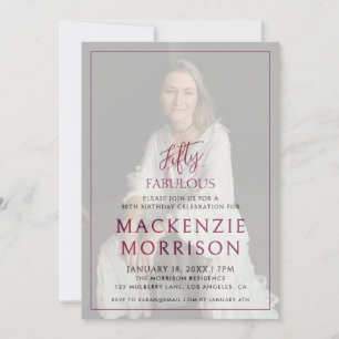 Invitation Fête d'anniversaire minimaliste cinquante ans et f
