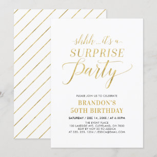 Invitation Fête d'anniversaire minimaliste moderne surprise p