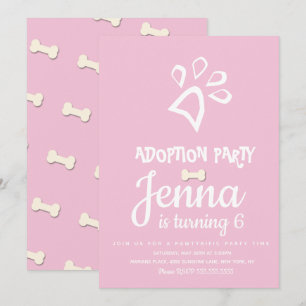Invitation Fête d'anniversaire minimaliste pour chien avec em