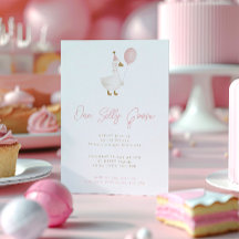 Fête d'anniversaire Minimaliste Rose Oie Silly Fir