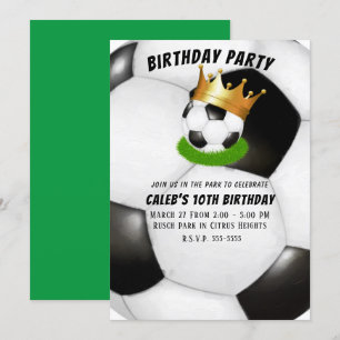 Invitation Fête d'anniversaire mixte Couronne Royale Dorée de