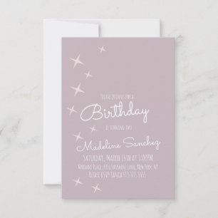 Invitation Fête d'anniversaire Modern Pink Stars Couleurs Mue