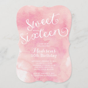 Invitation Fête d'anniversaire moderne de sweet sixteen