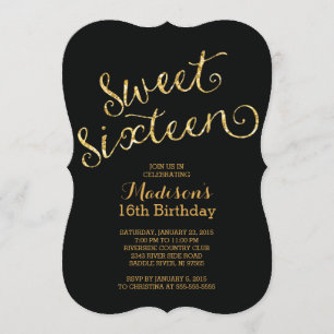 Invitation Fête d'anniversaire moderne de sweet sixteen de
