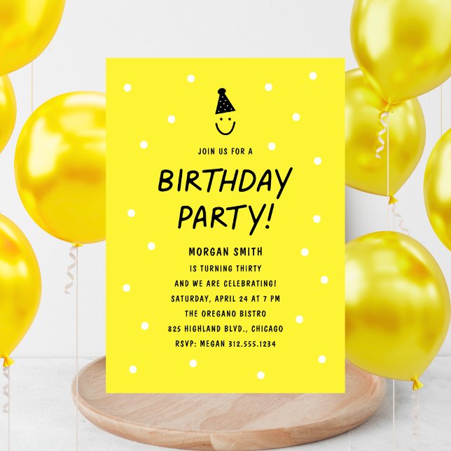 Invitation Fête d'anniversaire moderne et amusante (Créateur téléchargé)