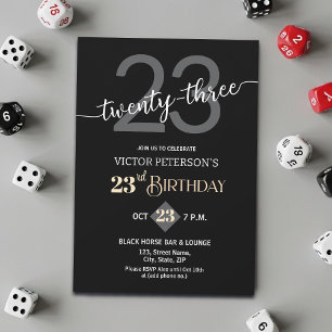 Invitation Fête d'anniversaire moderne minimaliste pour homme