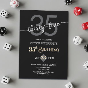 Invitation Fête d'anniversaire moderne minimaliste pour homme
