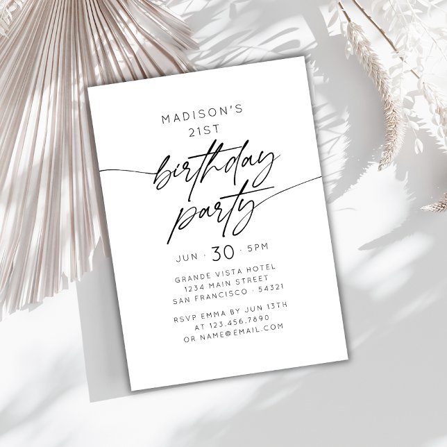 Invitation Fête d'anniversaire moderne simple pour tout âge (Créateur téléchargé)
