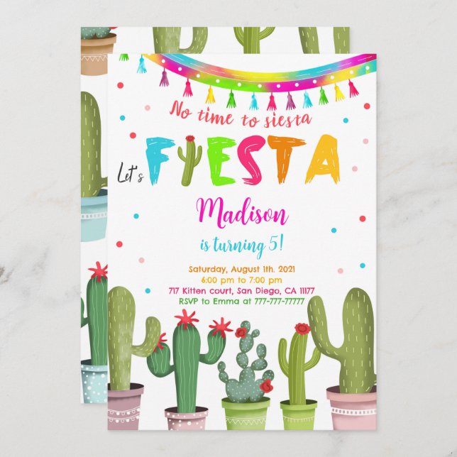 Invitation Fête d'anniversaire modifiable (Devant / Derrière)