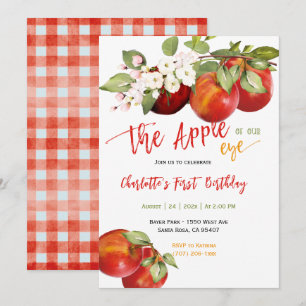 Invitation Fête d'anniversaire modifiable Pomme de nos yeux
