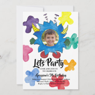 Invitation Fête d'anniversaire monstre pour les enfants