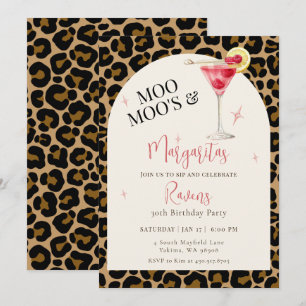 Invitation Fête d'anniversaire Moo Moos et Margaritas