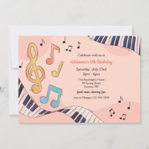 Invitation Fête d'anniversaire musicale