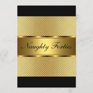 Invitation Fête d'anniversaire Naughty Forties Gold 2