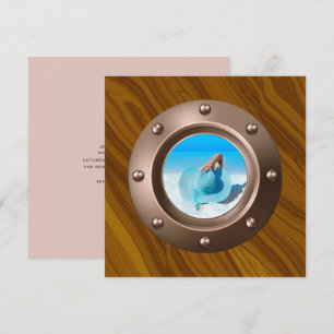 Invitation Fête d'anniversaire nautique Rose Gold et Blush Ph