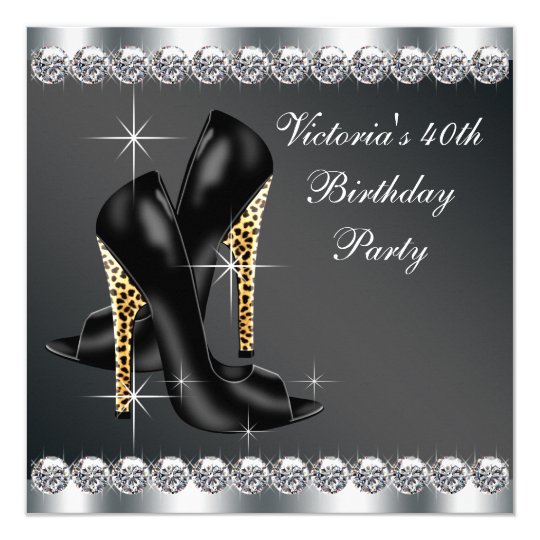 Invitation Fete D Anniversaire Noire Chic De La Femme Zazzle Fr