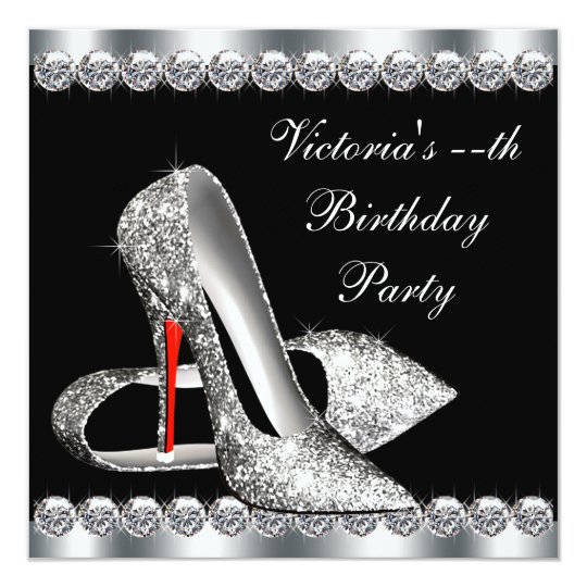 Invitation Fete D Anniversaire Noire Elegante De La Femme Zazzle Fr