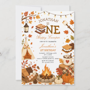 Invitation Fête d'anniversaire One Happy Camper 1ère année S'