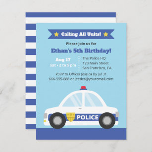 Invitations Faire Part Cartes Anniversaire Policiers Zazzle Fr