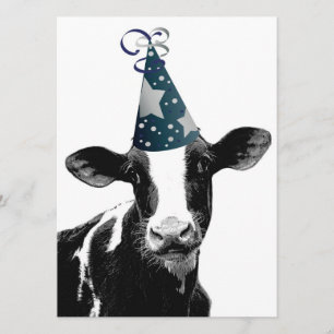 Invitation Fête d'anniversaire ou vache à partie de baby