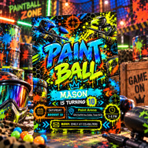 Fête d'anniversaire Paintball Néon Graffiti