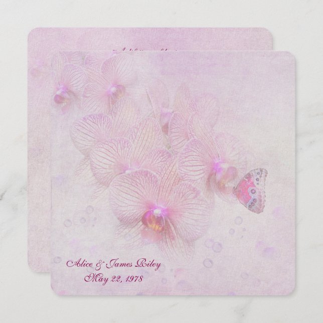 Invitation Fête d'anniversaire Papillon (Devant / Derrière)