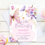 Invitation Fête d'anniversaire papillon violet Floral rose fi<br><div class="desc">‹ Une aquarelle Papillon Thématique Invitation! Les belles couleurs pastel du papillon, des fleurs et des confettis s'accordent à tous les styles de fête ! Comprend une conception de dos motif papillon correspondant. Conçu pour correspondre à notre collection de thème Papillon Aquarelle. ► PERSONNALISEZ facilement ce design avec vos détails...</div>