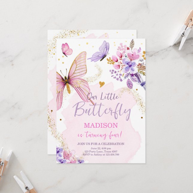 Kit Déco De Fête Papillons - Rose Et Violet - Parfait Pour Baby Shower Ou Anniversaire