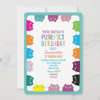 Invitation Fête d'anniversaire parfaite pour chat