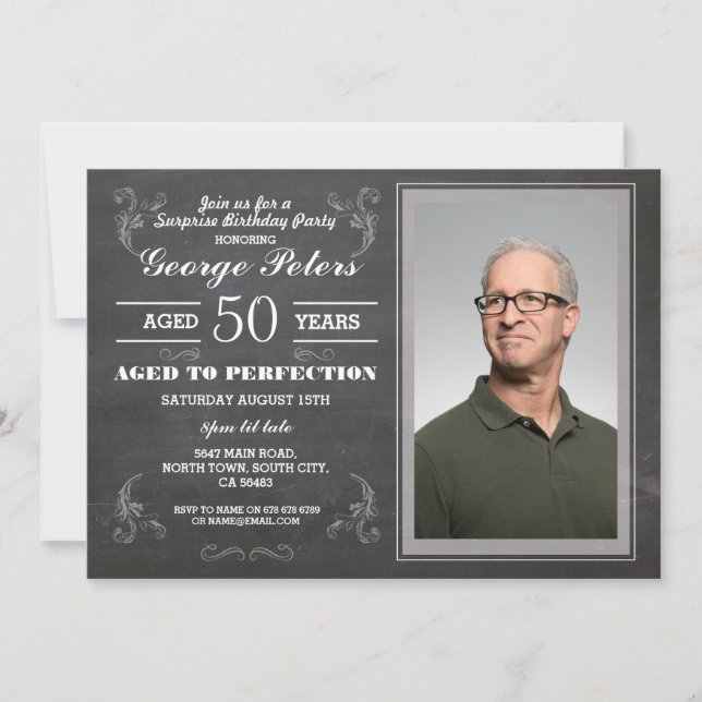 Invitation Fête d'anniversaire Parfaite pour les Hommes à la  (Devant)