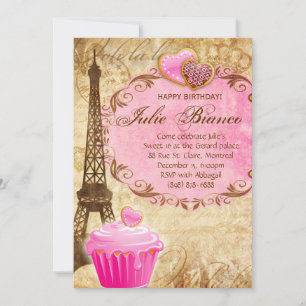 Invitation Fête d'anniversaire Paris Grand Tour Eiffel Sweet 