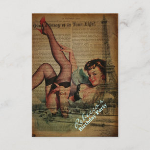 Invitation fête d'anniversaire parisienne girly de Tour