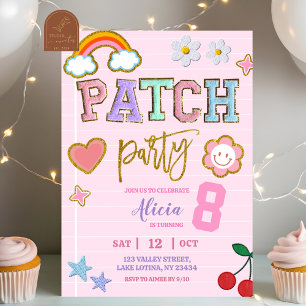 Invitation Fête d'anniversaire Pastel Patch