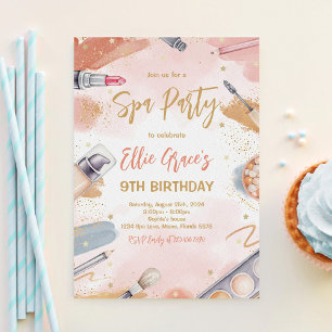 Invitation Fête d'anniversaire Pastel Spa