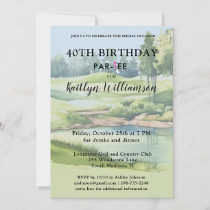 Invitation Fête d'anniversaire personnalisée de 40 ans pour g