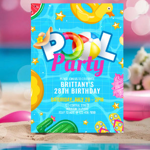 Invitation Fête d'anniversaire personnalisée de fête au bord