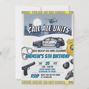 Invitation Fête d'anniversaire personnalisée de policier