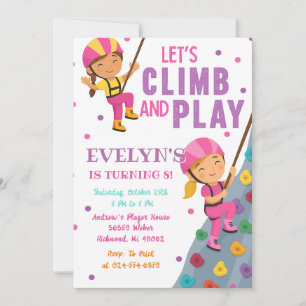 Invitation Fête d'anniversaire personnalisée d'escalade pour