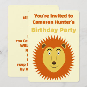 Invitation Fête d'anniversaire personnalisée Lion signe du Li