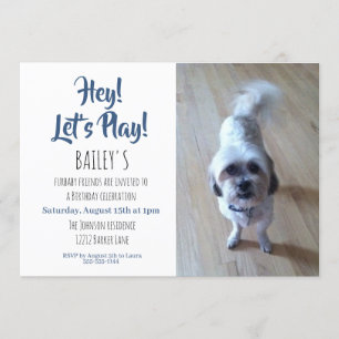 Invitation Fête d'anniversaire personnalisée pour chiots